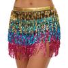 Bohemian Sequin Hip Scarf: Four-layer Tassel Waist Chain Belly Dance Costume for Women. Perfect for Halloween Performances.
