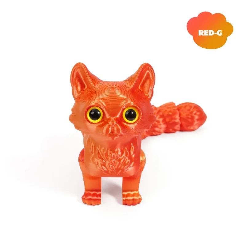Creative 3d Printing Cute Cartoon Kitten Shape Luminous Color Ornaments Suitable For Home Office Desktop Decoration