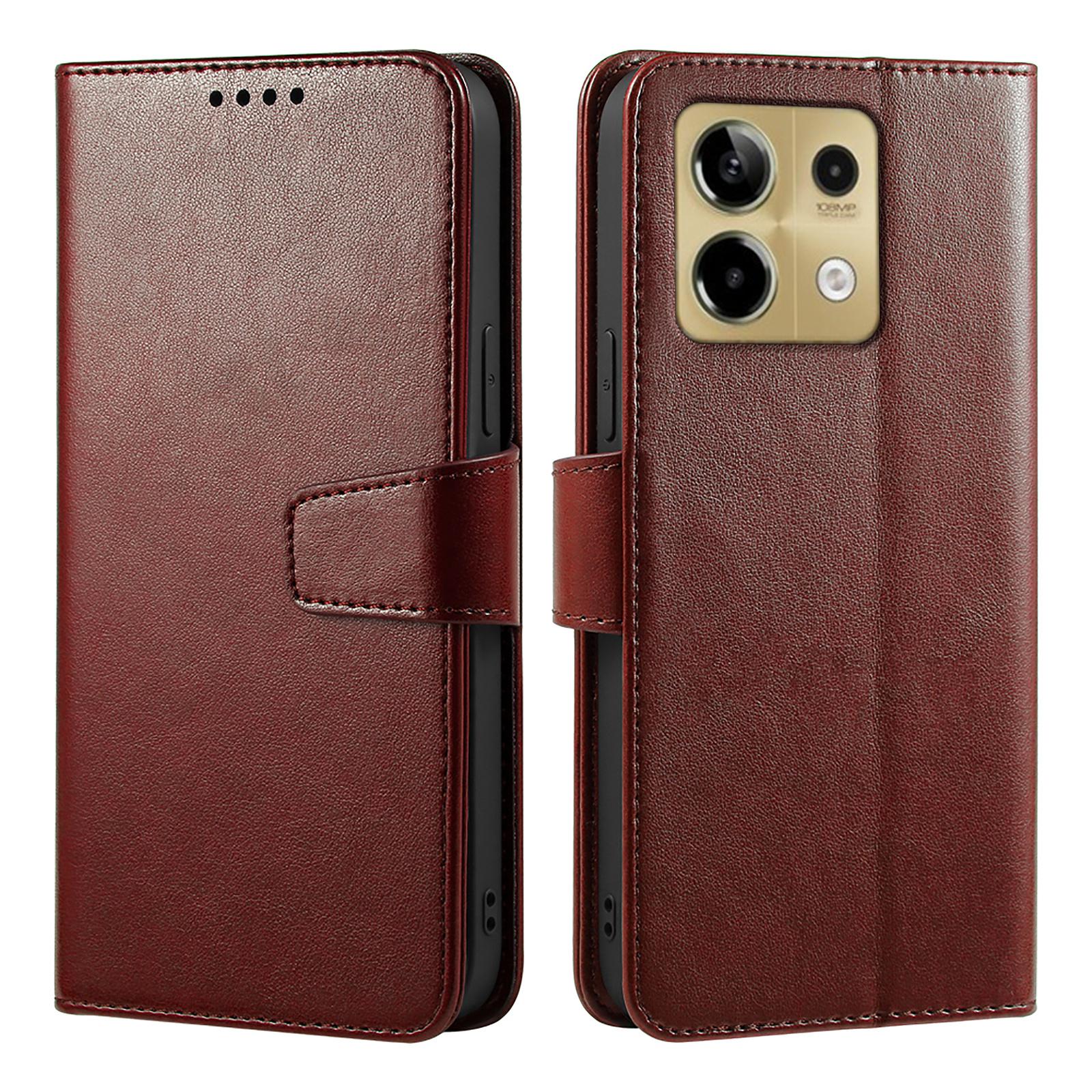 

For Xiaomi Redmi Note 13 5G Case Stand Card Holder Wallet Leather Phone Cover Brown