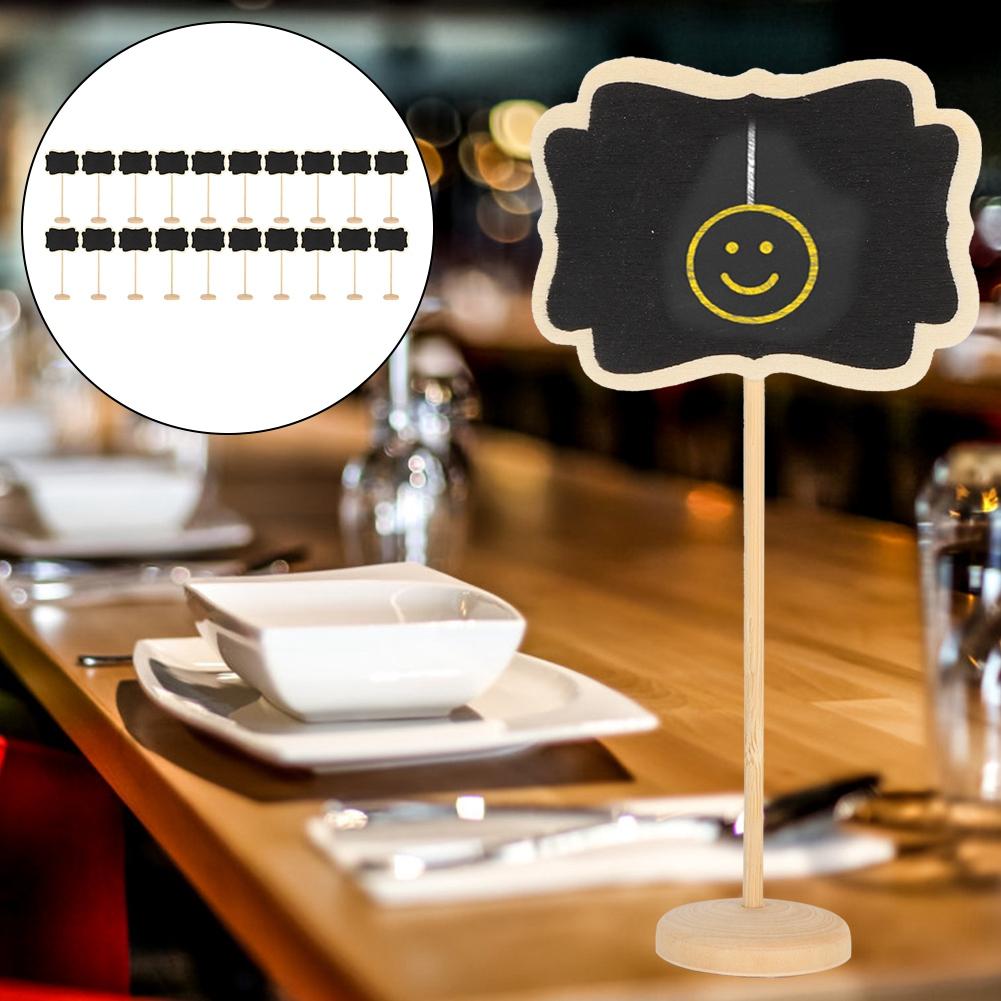20pcs Wooden Blackboard Vertical Writing Notice Plant Decorative Signs Tags Garden Labels DIY