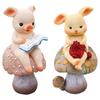 Animal Mushroom Ornament Figurine Garden Resin On for Fairy Garden Flowerpot