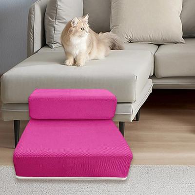 Yousheng Pet Stairs Breathable Mesh 2 Steps Ladder Foldable Cat Climbing Stairs Convenient Dog Ramp Pet Supplies