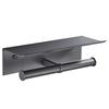 Gray/Black Aluminum Bathroom Paper Towel Holder Toilet Roll Paper Wall Mount Phone Holder Shelf Towel Roll Shelf Accessories
