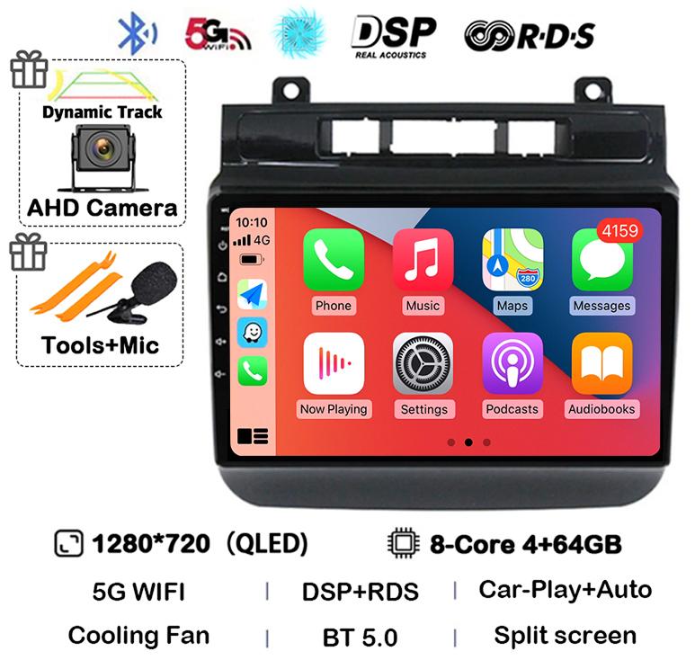 Android 14 Auto Carplay 4G WIFI Car Radio For Volkswagen Touareg FL NF 2010-2018 Multimedia Video Player Navigation Stereo GPS