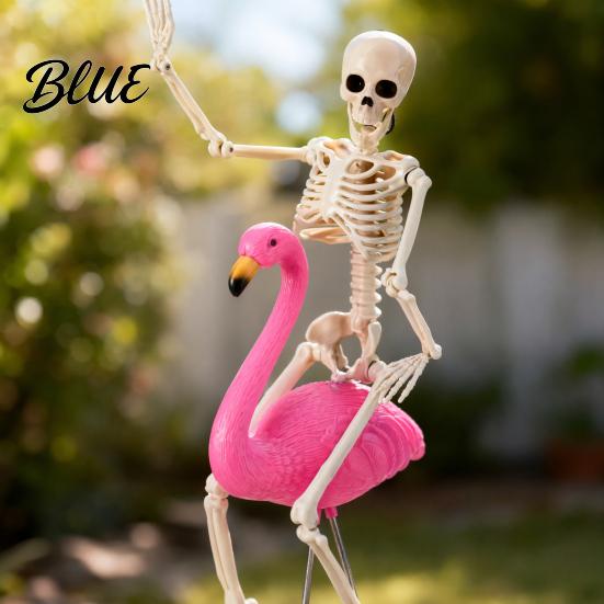 Halloween Lawn Decor with Cool Decoration Bird Pink Skeleton Flamingo Yard Art Figurines Posable Legs Spooky Outdoor Ornament for