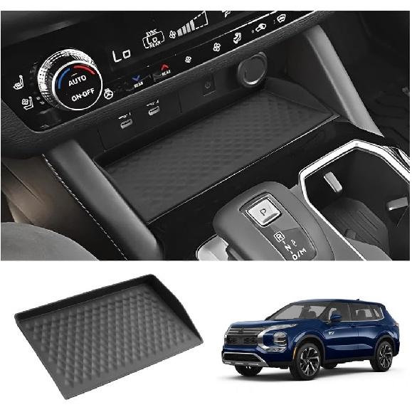 

LUWU for 2025 Mitsubishi Outlander Accessories - for 2025 Mitsubishi Outlander Door Slot Mats Cup Holder Insert Coaster Center Console Liners Mats Outlander Charging Protec