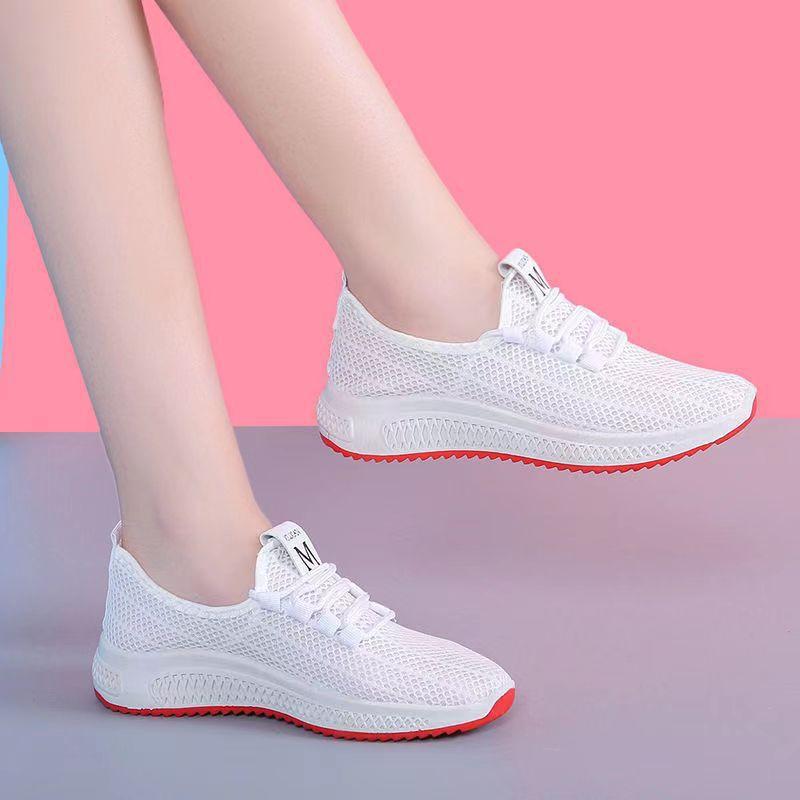 

New women s net shoes trend versatile sports summer breathable casual non-slip white shoes student shoes 35
