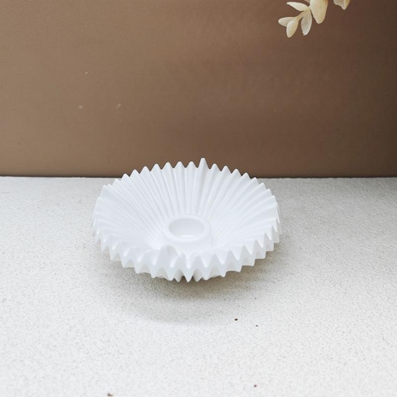 Striped Dish Silicone Candle Holder Mold Resin Tray Mold For Epoxy Resin Candlestick Tealight Holder Home Decoration