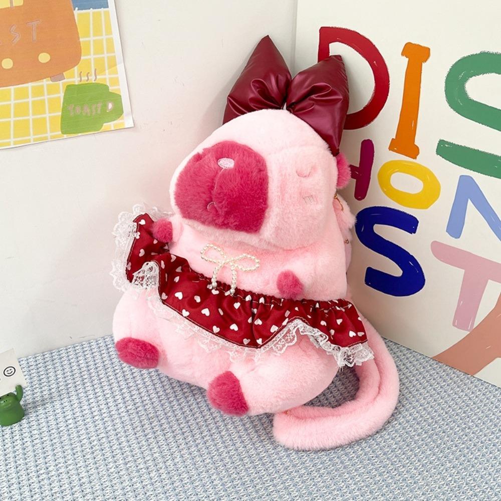 Shoulder Bag Capybara Plush Backpack PP Cotton Stuffed Capybara Knapsack  Kid Girl Boy