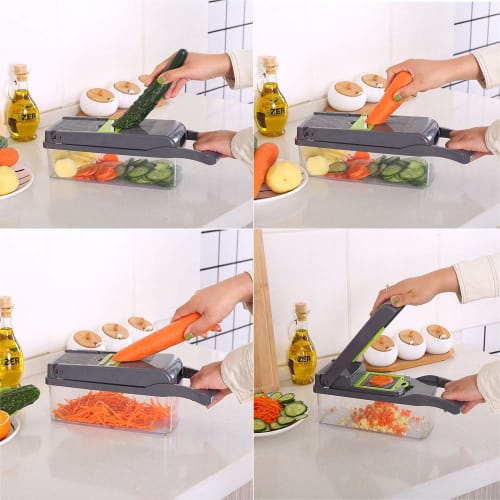 BLBO Onion Chopper, Vegetable Cutter, Multifunctional Mandoline Slicer, Dicer with Draining Basket and Container