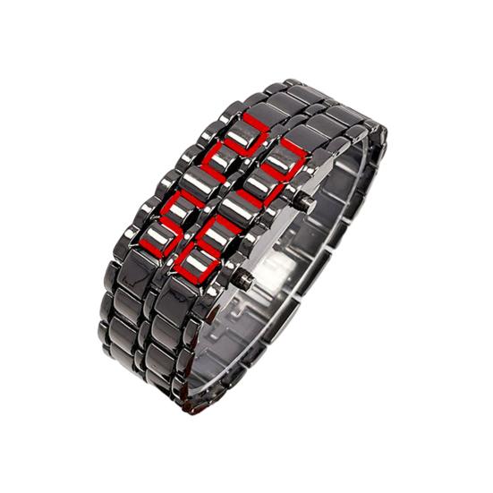 Men Digital Watch Large Screen Electroplated High Accuracy Decorative Cool Style Individual Stainless Comfortable Strap Lighweight Men Wristband