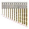 Haisidick 13-Piece Titanium Plated Hex Shank HSS Twist Drill Bit Set