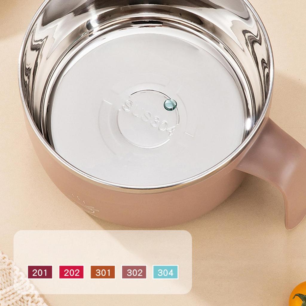 Noodle Bowl Cooker 1200ml Anti-Scalding Soup Mugs with Lid and Fork 304 Stainless Steel Lunch Bowl for Kitchen Pho Soup Pasta