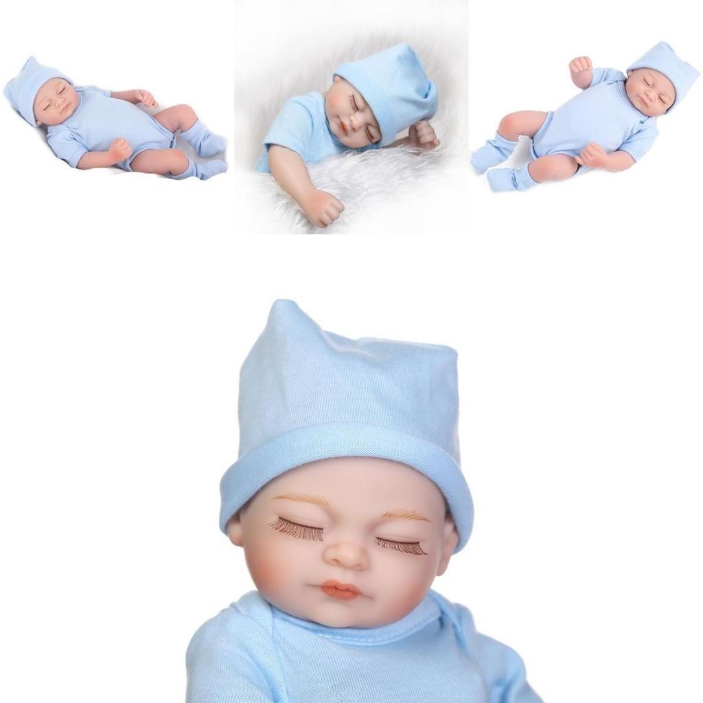 Full 10" Lifelike Body Soft Vinyl Silicone Dolls Real Newborn Baby Handmade Girl