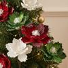 Lebensechte Beflockte Weihnachtsmagnolienblüten Weihnachtsbaum Blumengesteck-Stecker Tischmittelstück