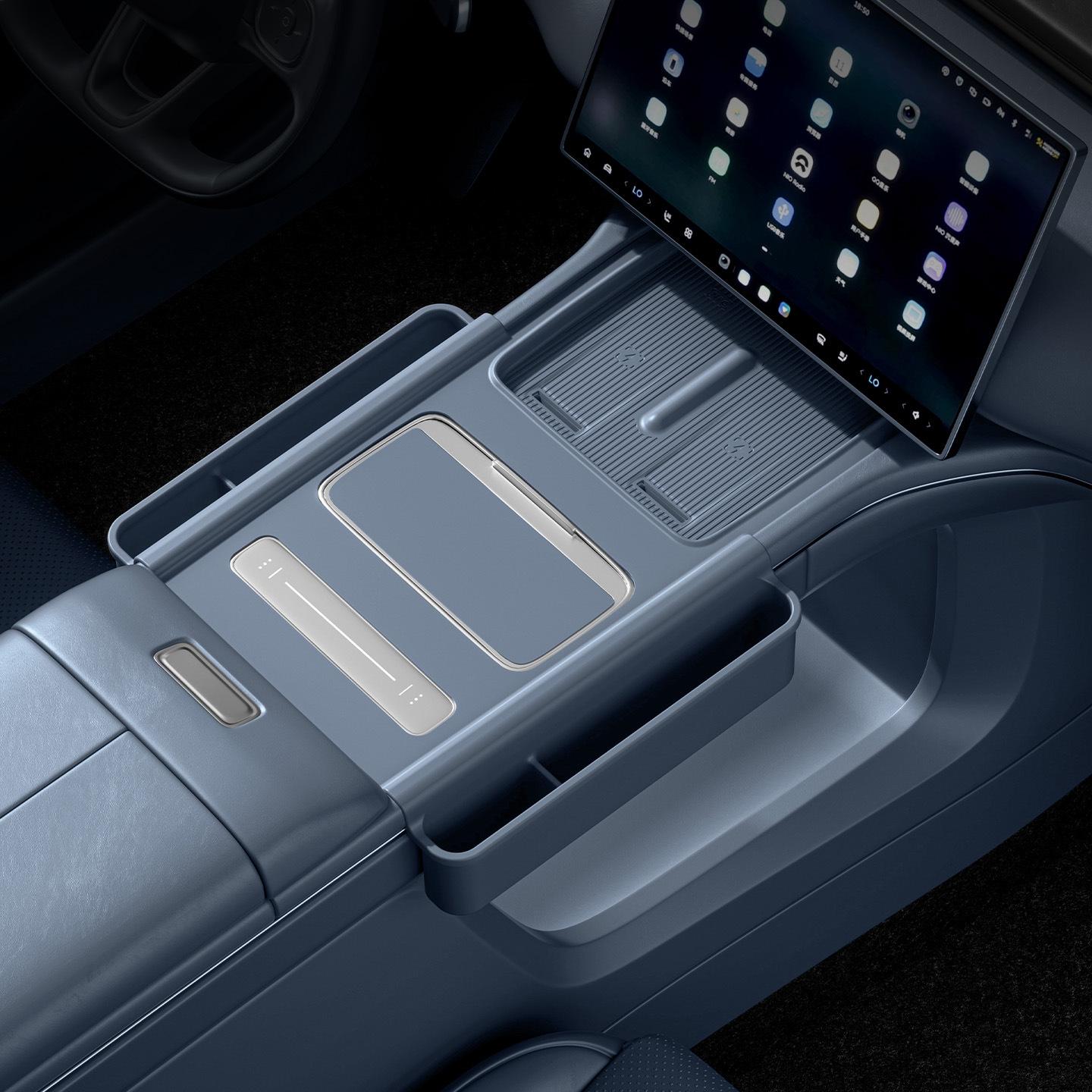 Compatible Silicone Pad and Cup Holder Cover for NIO ES8 Center Console (26 Models) - Decorative Accessory.