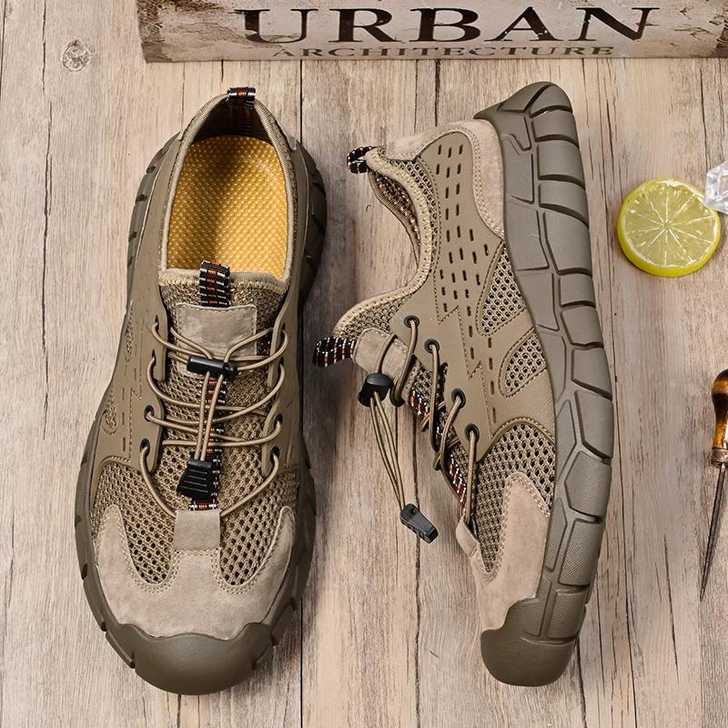 Fashion New Men's Beach Walking Shoes Outdoor Hiking Shoes Sports Anti Slip Casual Footwear Mesh Breathable Hiking Leisure Running Flats