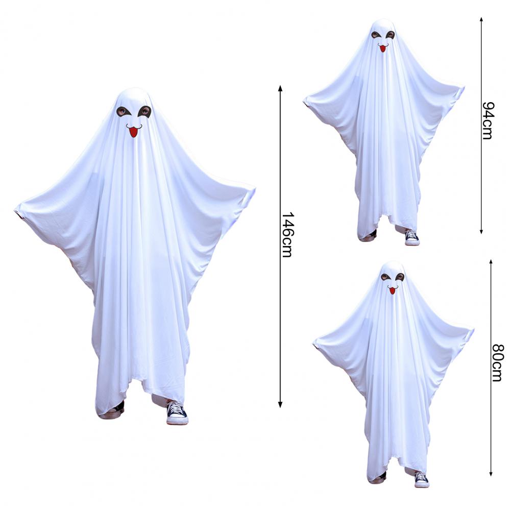 Halloween New Cosplay Costume Horror Fright Ghost Smile Face Black Eye Cloak Adult Children Stage Performance Cosplay Costume