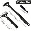 Foldable Long Handle Back Hair Removal Trimmer Manual 3 Layers Cutter Back Hair Trimmer 44cm Total Length