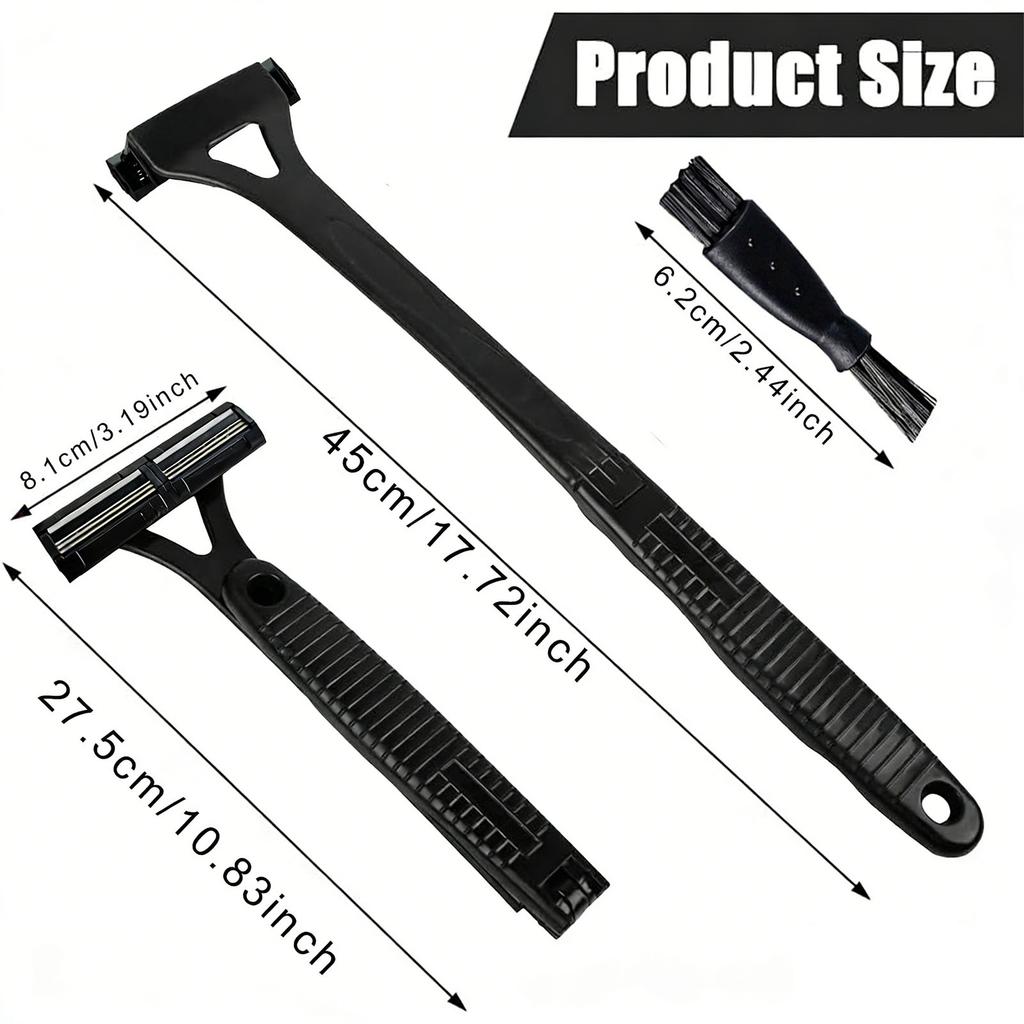 Foldable Long Handle Back Hair Removal Trimmer Manual 3 Layers Cutter Back Hair Trimmer 44cm Total Length
