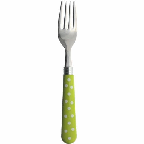Nagao Tsubame-Sanjo Color Dot Lunch Spoon/Fork, Green, Made In Japan