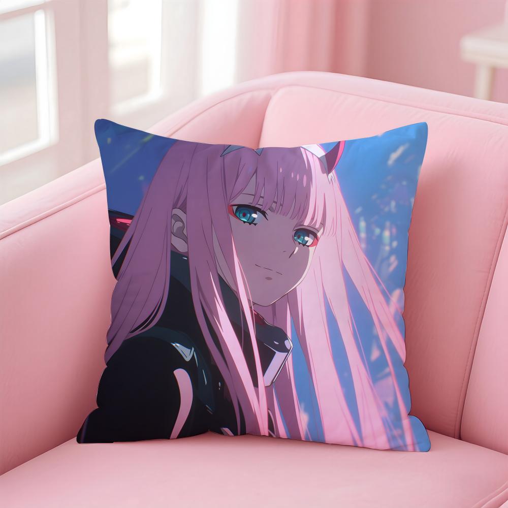D-DARLING in the F-FRANXX Anime Cushion Cover Home & Car Multi-Scene Pillow Cover - Reversible, Soft & Durable for Daily Use