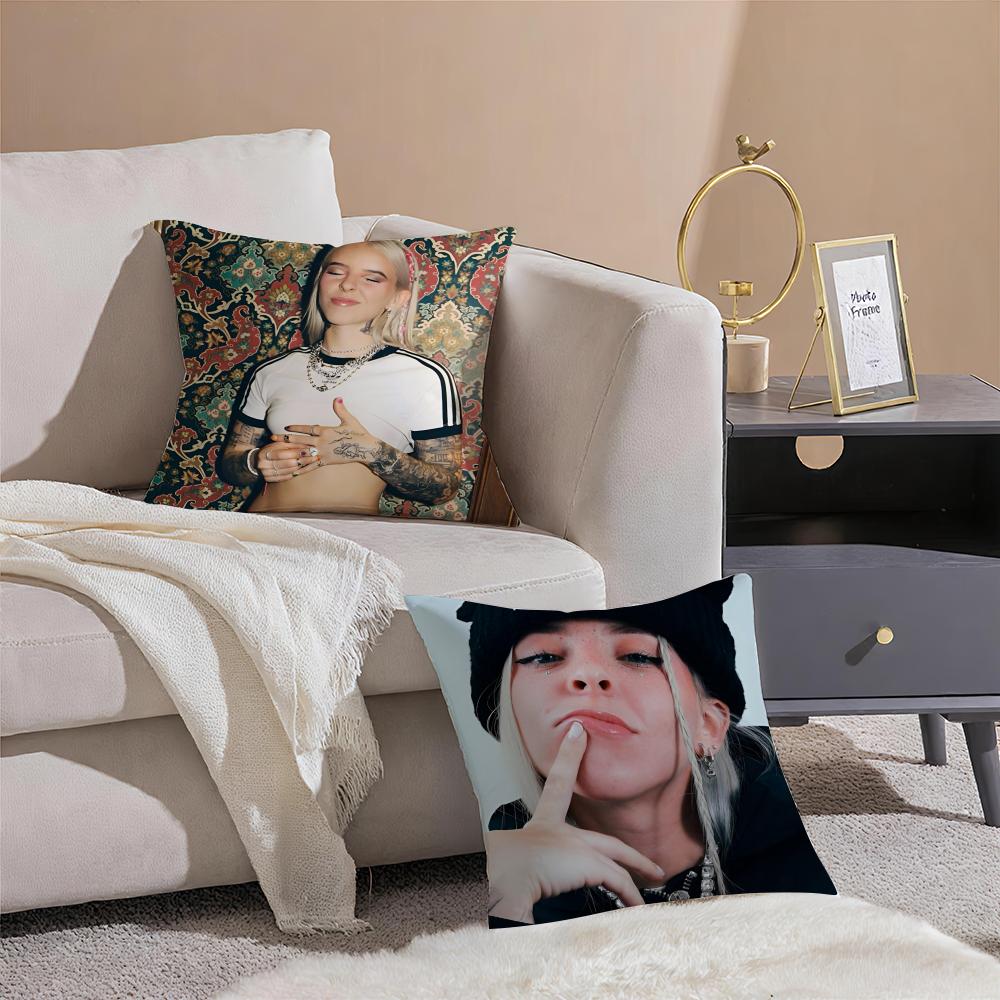 Hot Cool Singer Y-Young Miko Cushion Cover Pillowcase Short Plush Invisible Zipper Room Sofa Cushion Cover