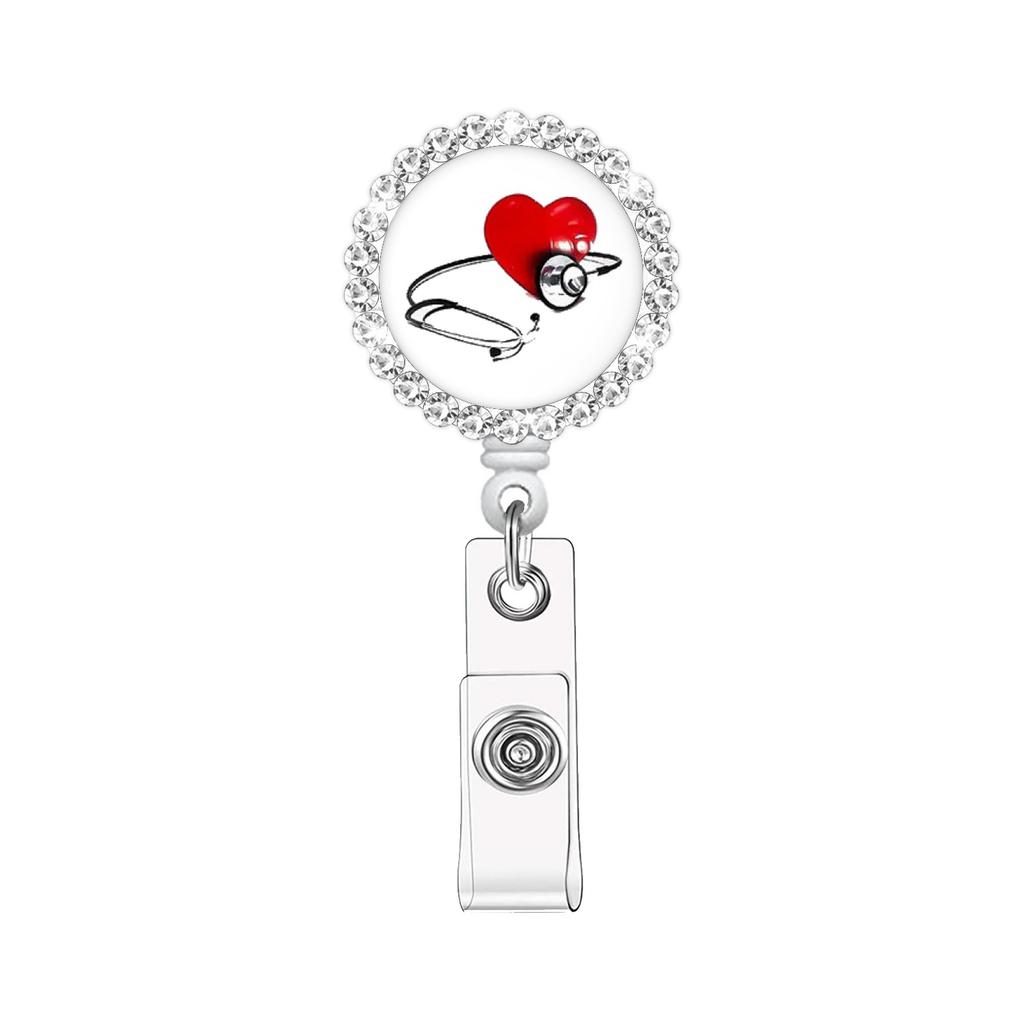 Retractable Badge Holder Stylish Id Holder Clip Badge Reel Retractable Resin Badge Reel For Workplace Security Id Access