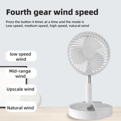Wireless Folding Fan with Remote Control Strong Airflow Low Noise Energy Saving Rechargeable Adjustable Height Cooling Fan