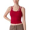 Fake two-piece suspender with chest pad, rib with cup, I-shaped outer wear, sports underwear, fitness nude yoga vest