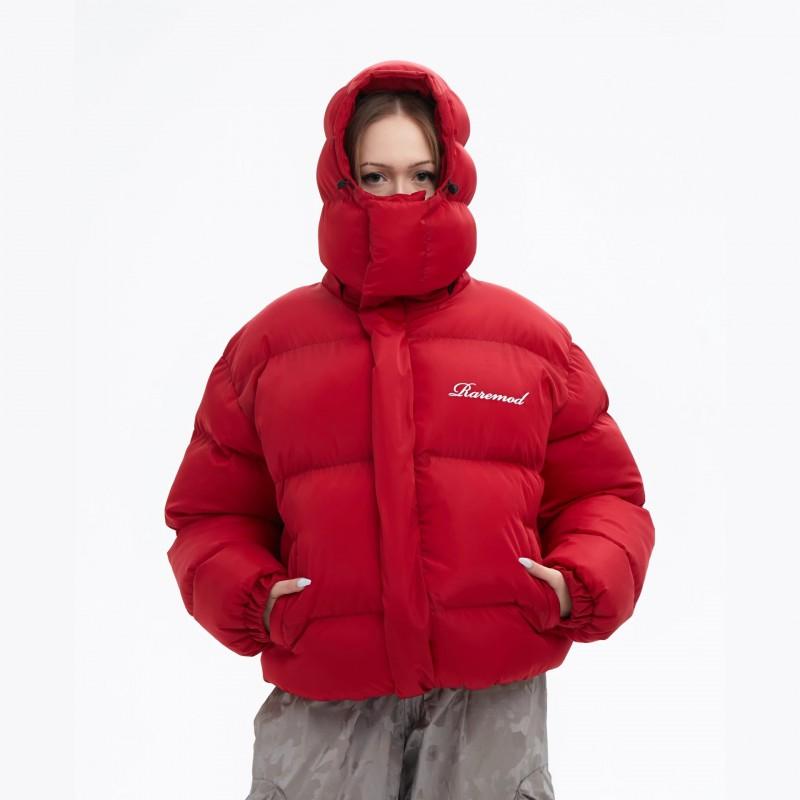 Zimní Streetwear v Y2K stylu Unisex Puffer bunda s kapucí Pruhovaná Volný střih Pro teenagery