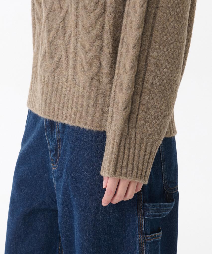 MUSINSA STANDARD WOMAN Women'S Soft Aran Cable Knit [Heather Beige]