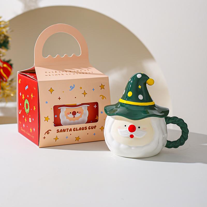 Santa Claus Shaped Ceramic Mug Cup Water Cup for Friends and Girlfriend Christmas Gift Coffee Cup
