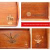 Handcrafted Japanese Orchid Rectangular Wooden Tea Tray with Custom Logo for Hotels and Restaurants