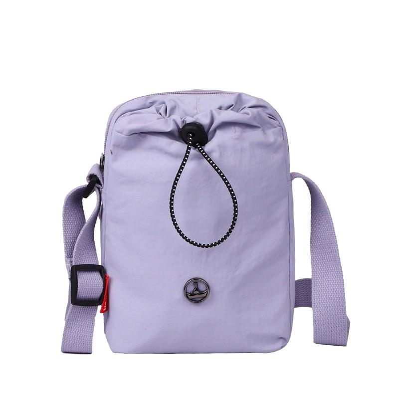 Nylon Vertical Phone Bag For Women With Drawstring Closure And Mobile Pocket