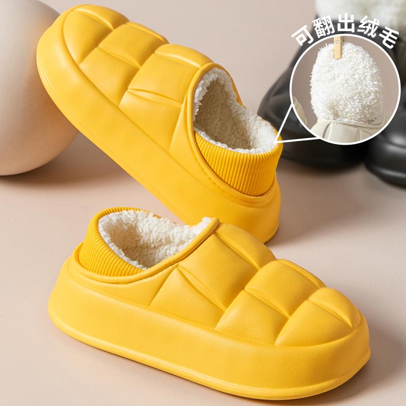 Winter Thick Sole Cotton Slippers, Indoor/Outdoor Unisex Warm Home Shoes