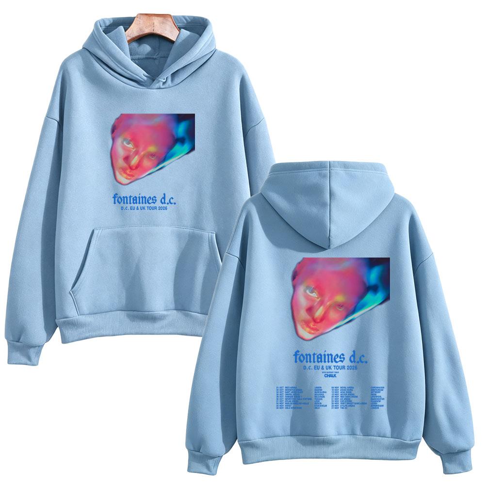 Fontaines D.C. Tour 2026 Hoodies Unisex with Hooded Long Sleeve Sweatshirt Rock Oversized Fan Streetwear Fashion Loose Pullovers