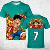 Men's One Piece Anime T-Shirt Zoro Hunter Print Boys Clothes Girls Short Sleeve Men Jersey Casual Lightweight Tops