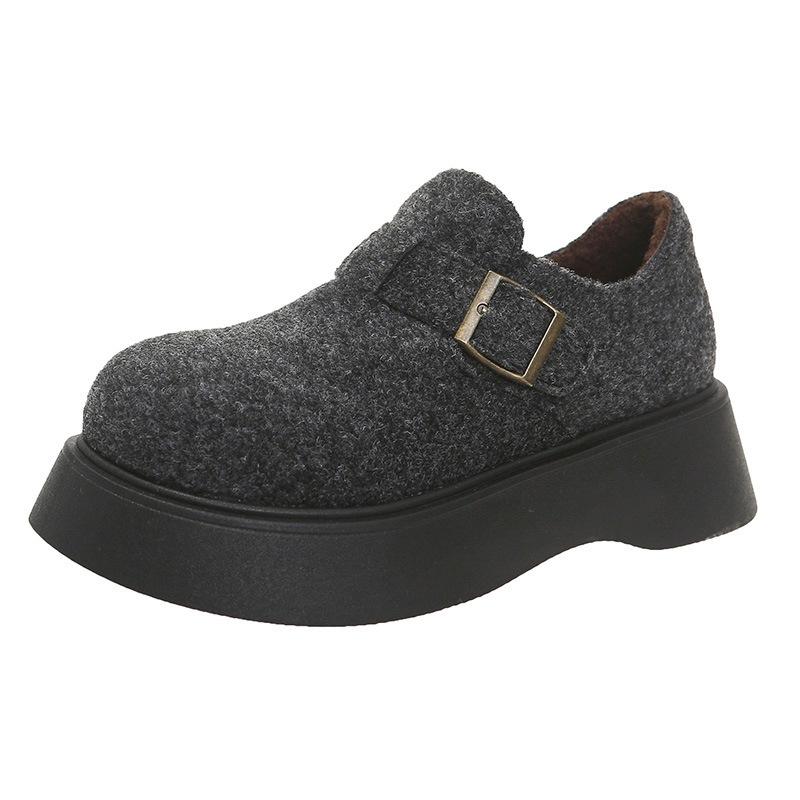 Thick-soled velvet warm Birkenstocks winter new woolen cotton shoes small snow boots