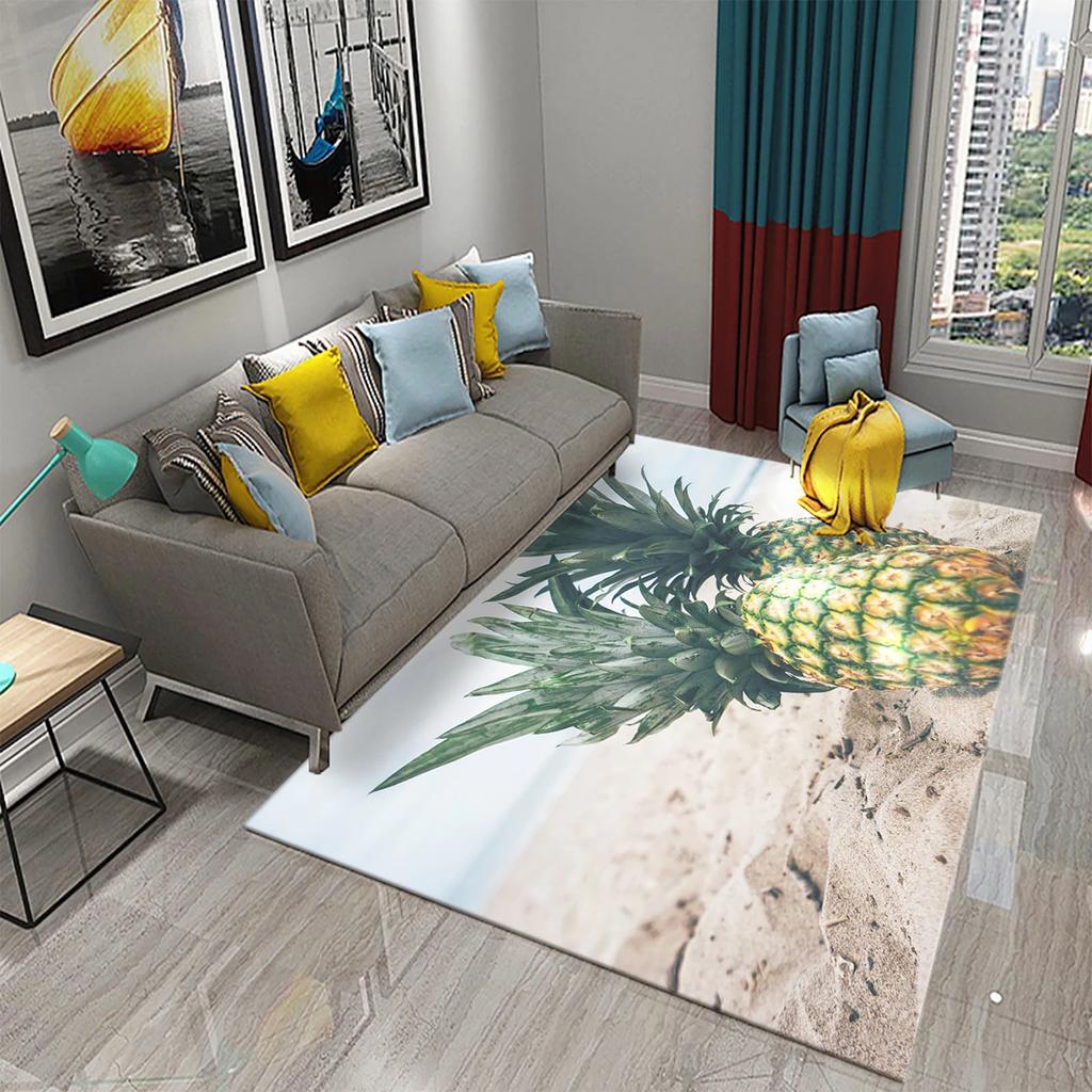 Zabawny Dywan Ananas 3D Dywany ze Wzorem Świeżych Owoców Dywan do Salonu Dywanik Podłogowy do Pokoju Dziecięcego Dywan Okno Przy Łóżku Wystrój Domu