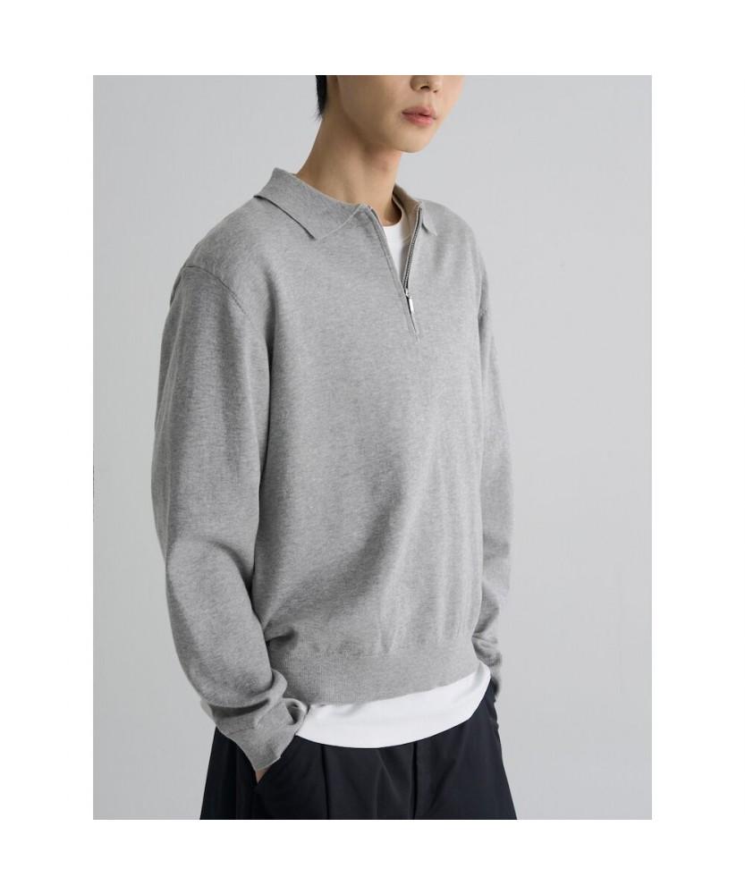 8SECONDS Quarter Zip Knit Pullover Gray