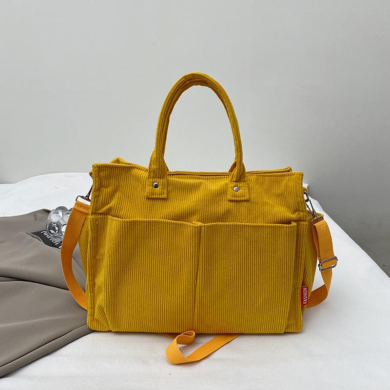 Casual Simple Shoulder Tote Bag Messenger Bag Women's 2025 Large-capacity Corduroy Women's New Handbag