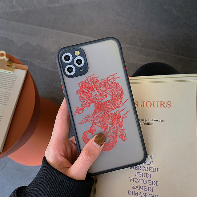 Custodia con Motivo Dio Drago Per iPhone 13 12 11 Pro Max XS Max XR X 12 Mini 7 8 Plus SE 2020 Nuova Cover Opaca Trasparente Bumper Antiurto