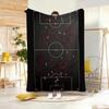 Art Vintage Football Formation Graphic Throw Lightweight  Flannel Blanket Soft Skin-Friendly For Summer Cooling