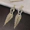 Elegant Tassel Long Earrings: European & American Fashion, High-End Prom & Evening Goddess Style.