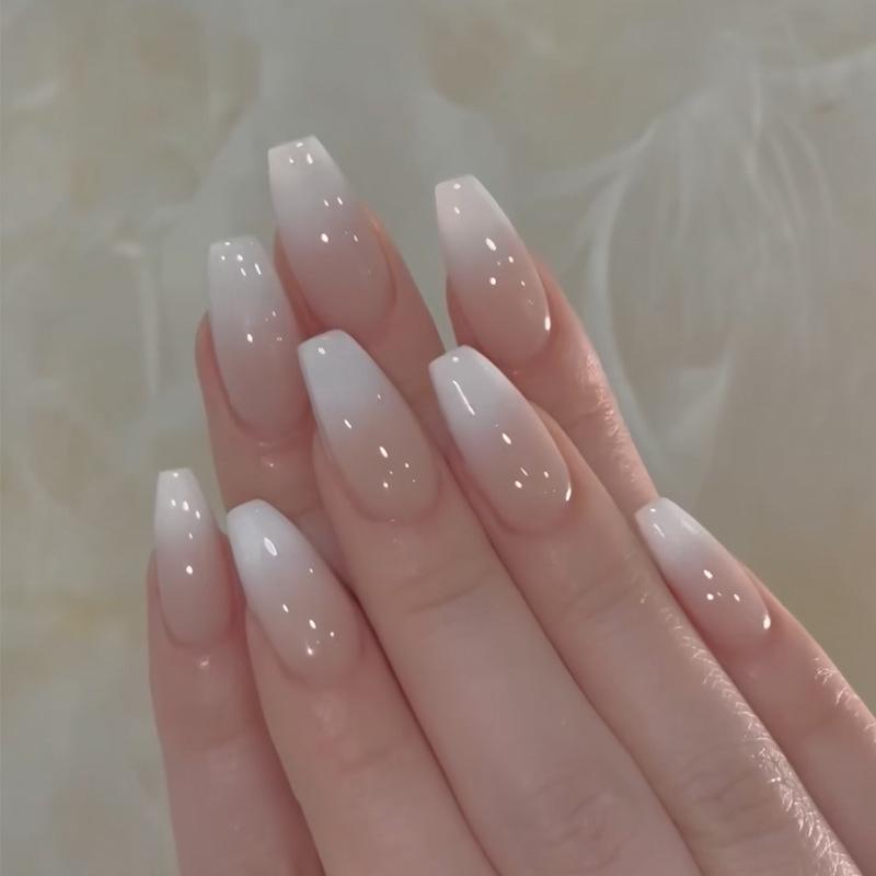 Long Wear Flash Color Diamond Bow False Nails - European & American Style