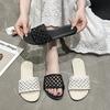 Plus Size 2025 Summer Open Toe Women's Slippers Hot Sale Round Toe Hollow Weave Flat with Sandals Daily Beach Slippers