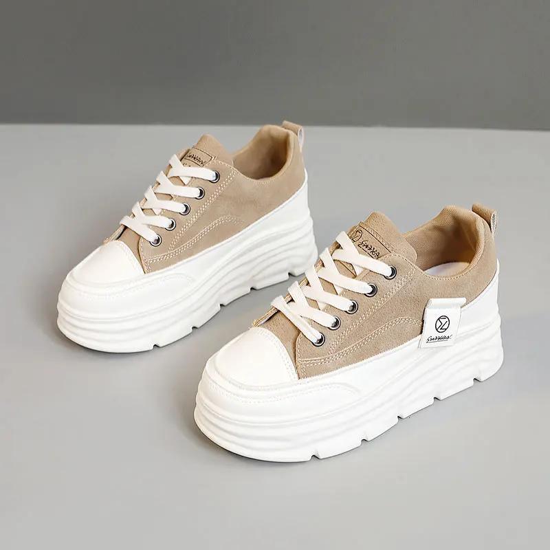 Fashion Shoes for Women Autumn Trend New Woman Flats Shoes Chunky Lace-up Soft-sole Casual Sneakers Female Vulcanized Shoe Walking Shoe