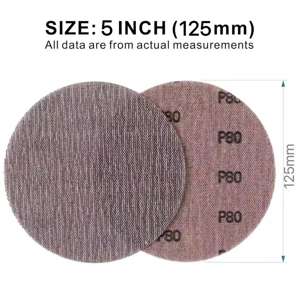 5-6 Inch Mesh Abrasive Sanding Discs Dust-Free 80-1000 Grit Dustless Net Sandpaper Anti-Clog Sheets for Wood Car Drywall