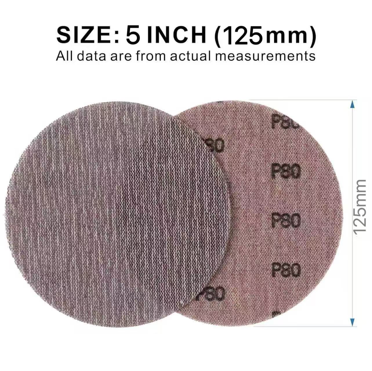 

5-6 Inch Mesh Abrasive Sanding Discs Dust-Free 80-1000 Grit Dustless Net Sandpaper Anti-Clog Sheets for Wood Car Drywall 600&5pcs